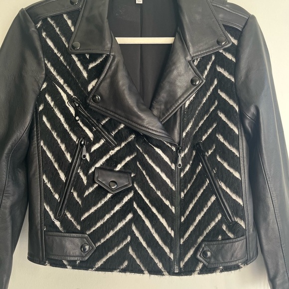 REBECCA MINKOFF Leather Moto Jacket Size Small - Picture 3 of 4